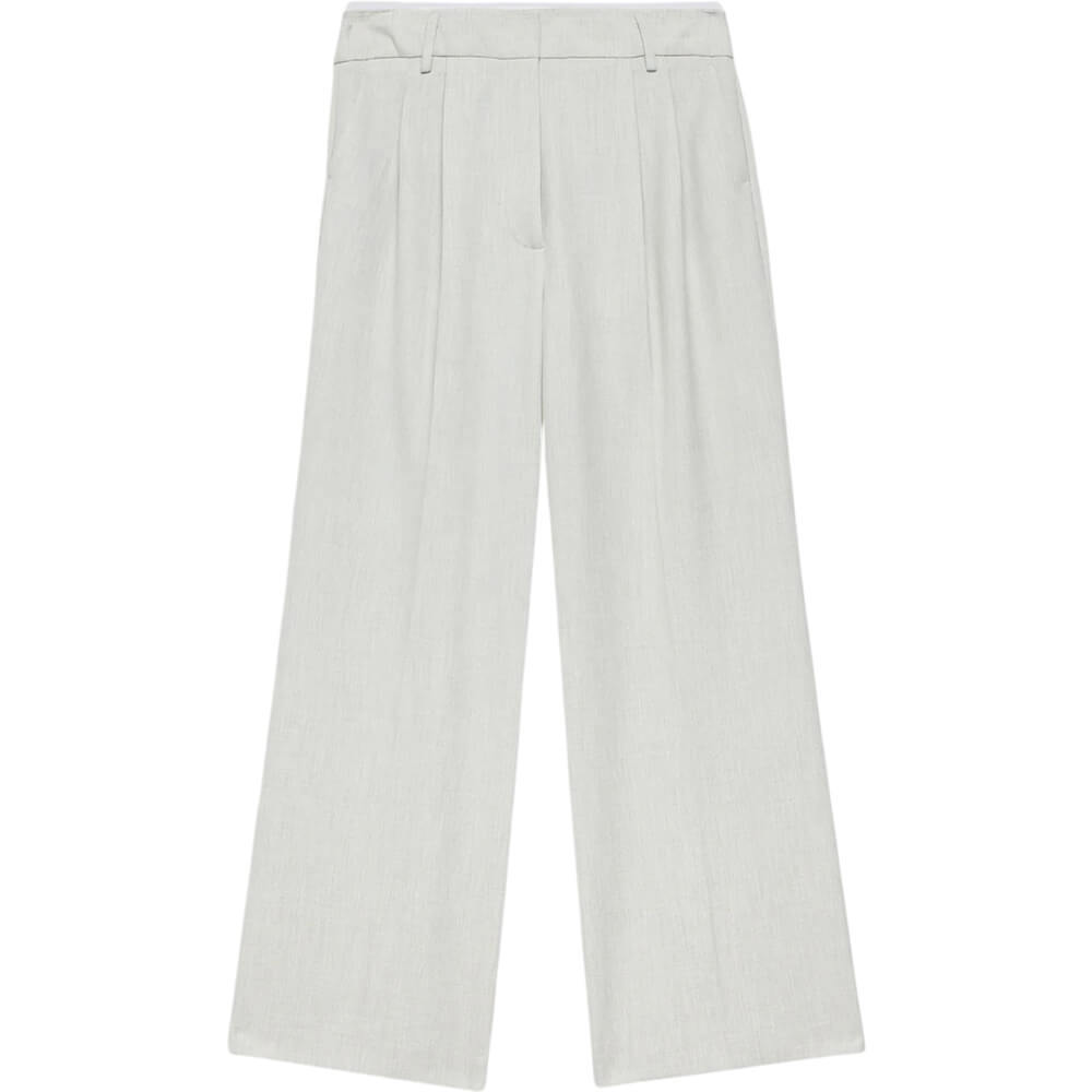 Mint Velvet Grey Pleated Wide Trousers